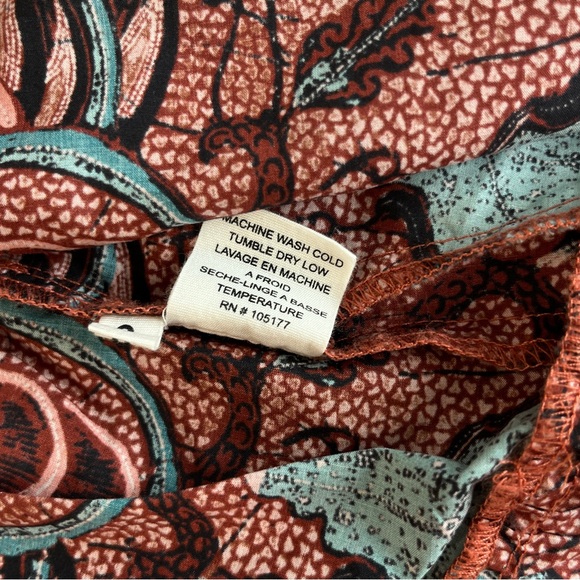 ULLA JOHNSON Caris Long Sleeve Ruffle Dress In Red Oversized Fit - Picture 14 of 15